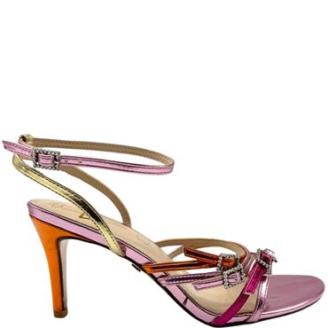 UNA HEALY WOMENS ANKLE STRAP SANDAL - PINK MULTI